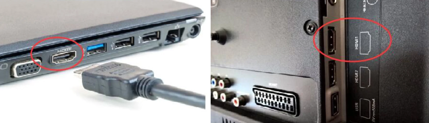 اتصال با کابل HDMI