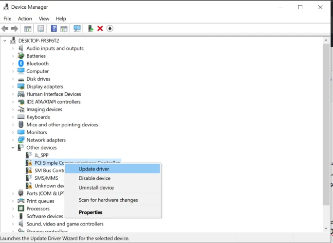 بروزرسانی درایور